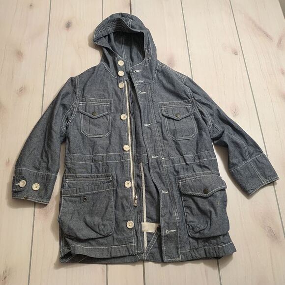 girls S gap kids jean jacket with hood - Picture 1 of 6